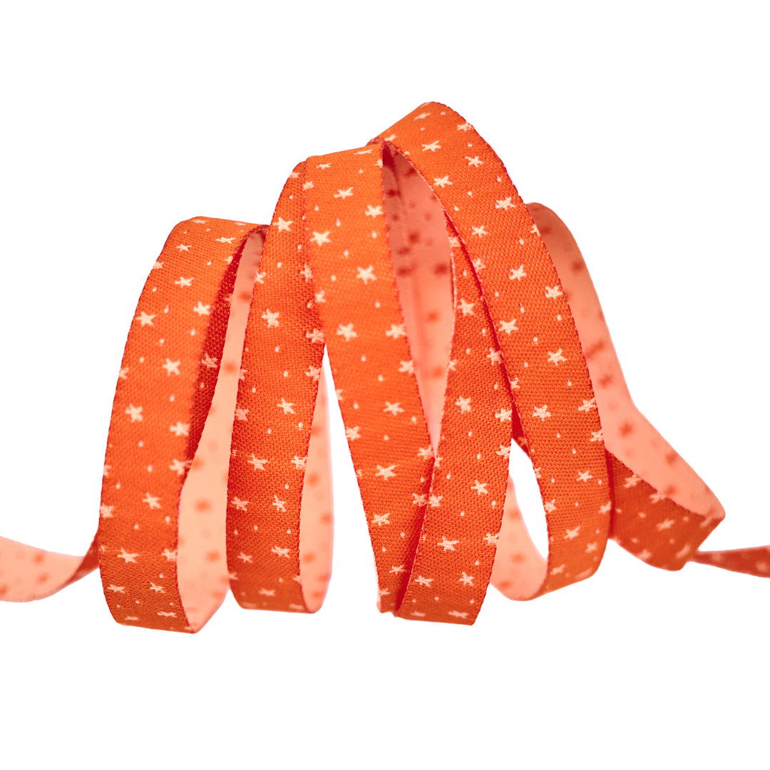 Celestial Garden - Starlit Sky in Orange - 3/8" width - by Alexandra Bordallo - One Yard