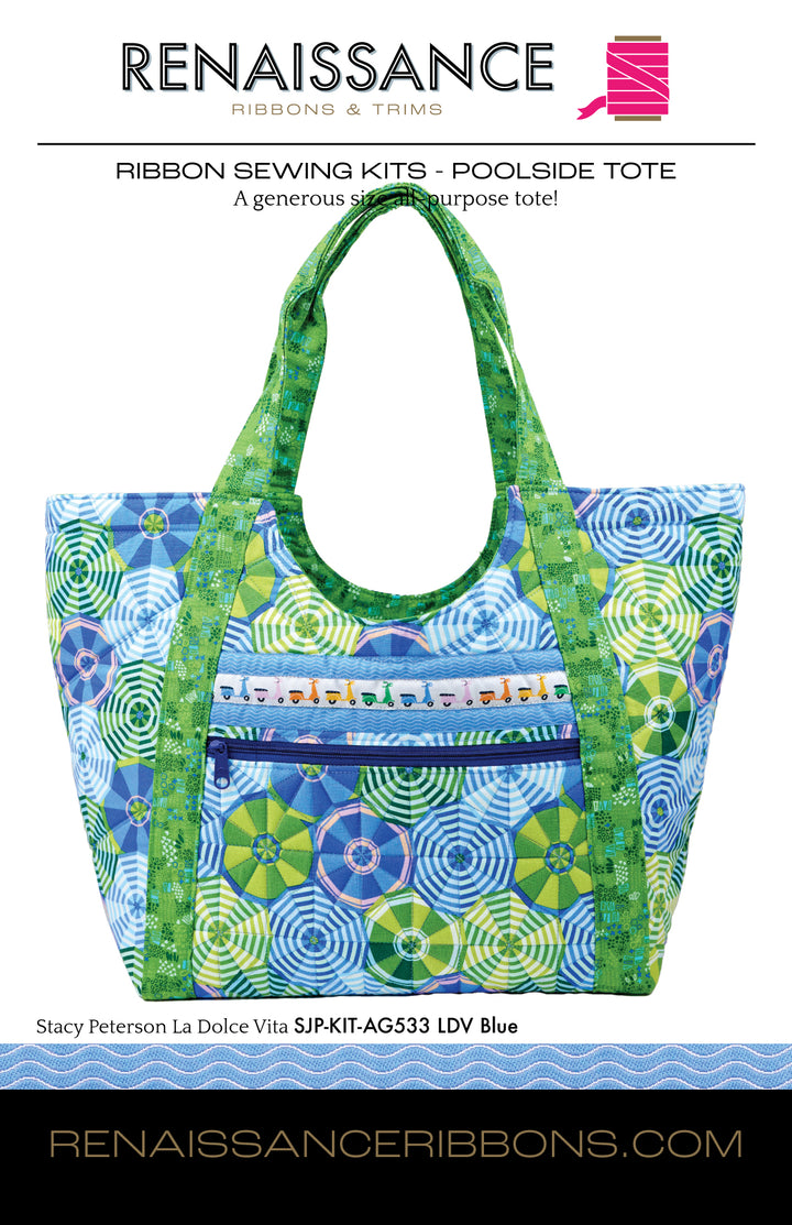 Sewing Kit - Poolside Tote - Noodlehead - La Dolce Vita in Blue BASE