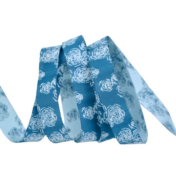 Sunset Cottage - Echoes on the Lake in Blue - 5/8" width - by Stephanie Organes - One Yard (Preorder)