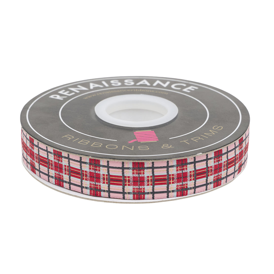 Adventale - Ribbon Plaid in Blue - 7/8" width - by Katarina Roccella - One Yard