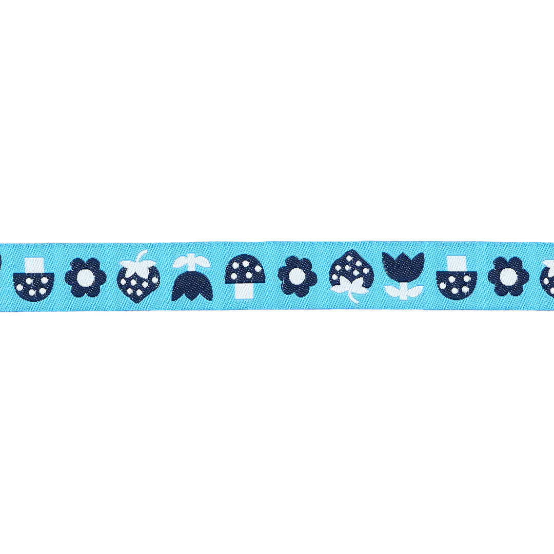 PREORDER - Strawberry - Strawbitties in Vintage Blue 5/8" width - by Kimberly Kight - One Yard
