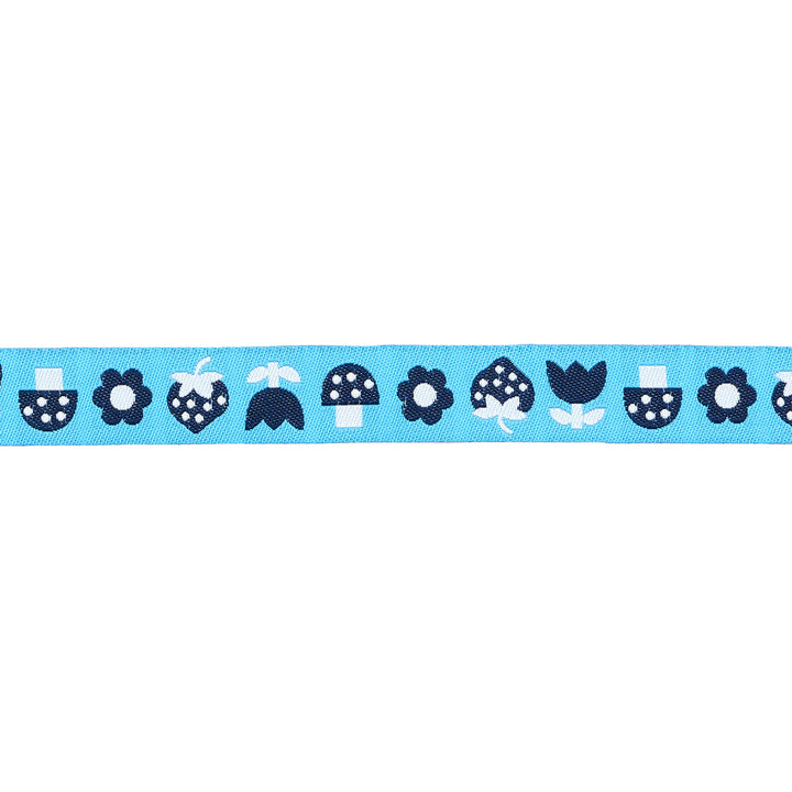 PREORDER - Strawberry - Strawbitties in Vintage Blue 5/8" width - by Kimberly Kight - One Yard
