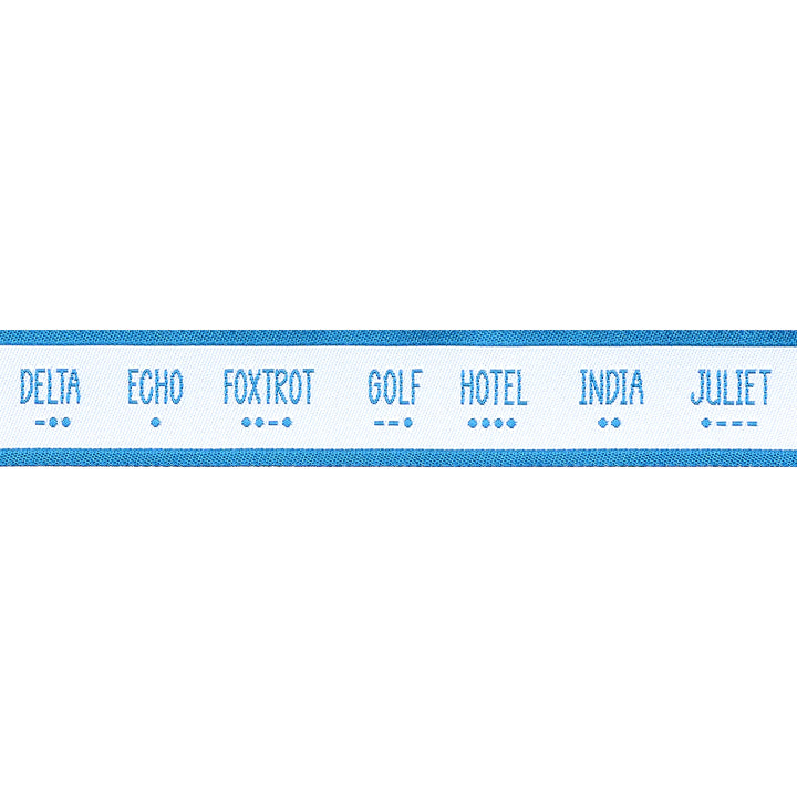 PREORDER - High Flight - Phonetic Alphabet - 7/8" width - by Sarah Thomas - One Yard