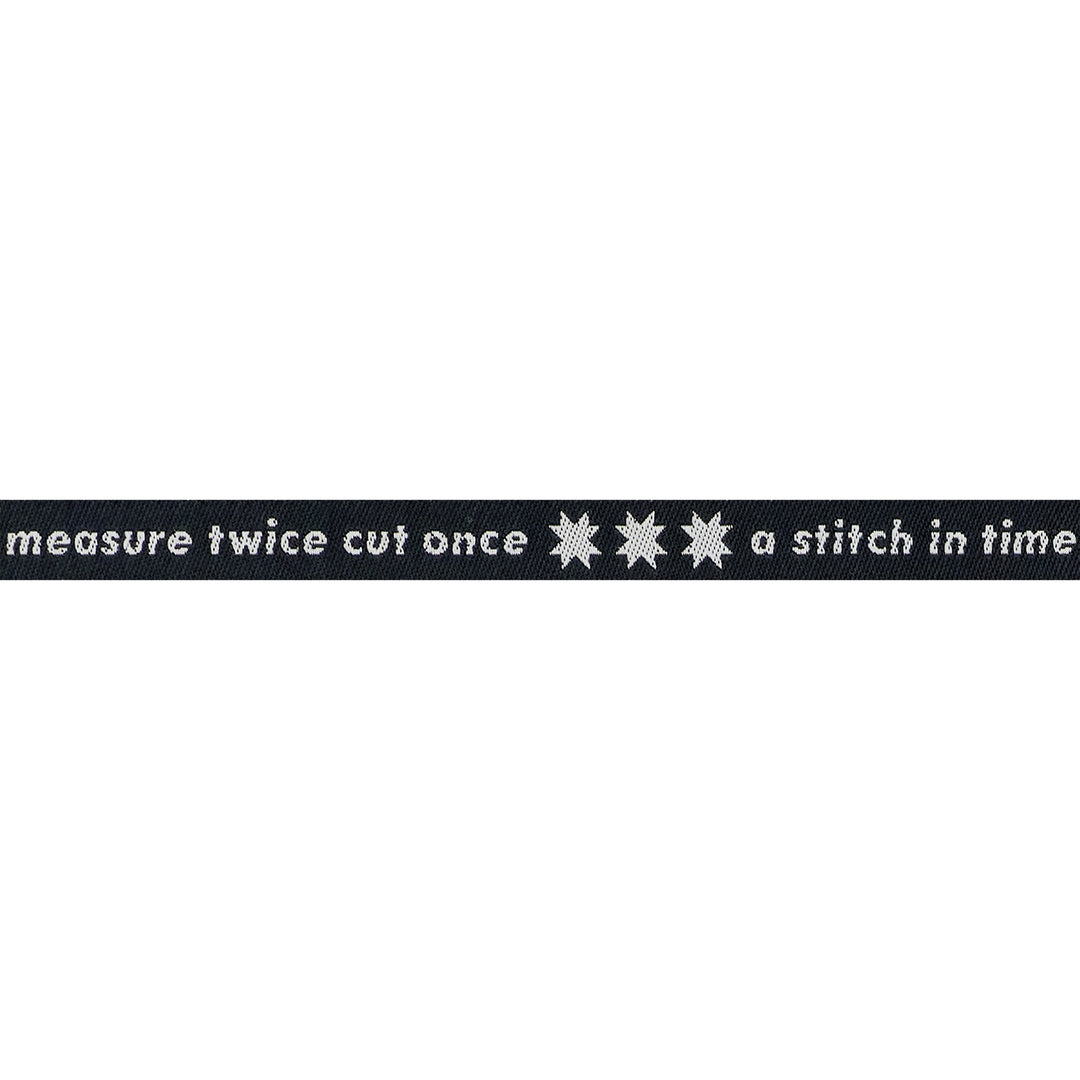 PREORDER - Catnap - Measure Twice in Black - 3/8" width - by Alexia Abegg - One Yard