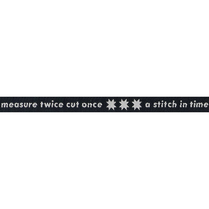 PREORDER - Catnap - Measure Twice in Black - 3/8" width - by Alexia Abegg - One Yard