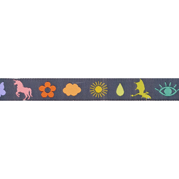 Legendary - Charmed in Charcoal - 5/8" width - by Tula Pink - One Yard (Preorder)