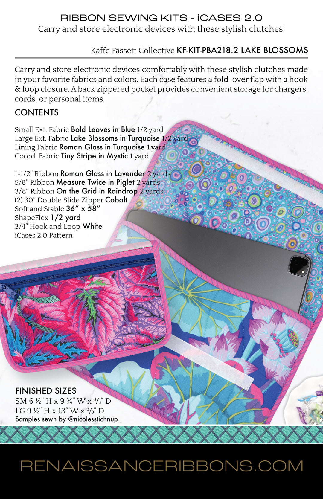 Sewing Kit - iCases 2.0 in Kaffe's Lake Blossoms