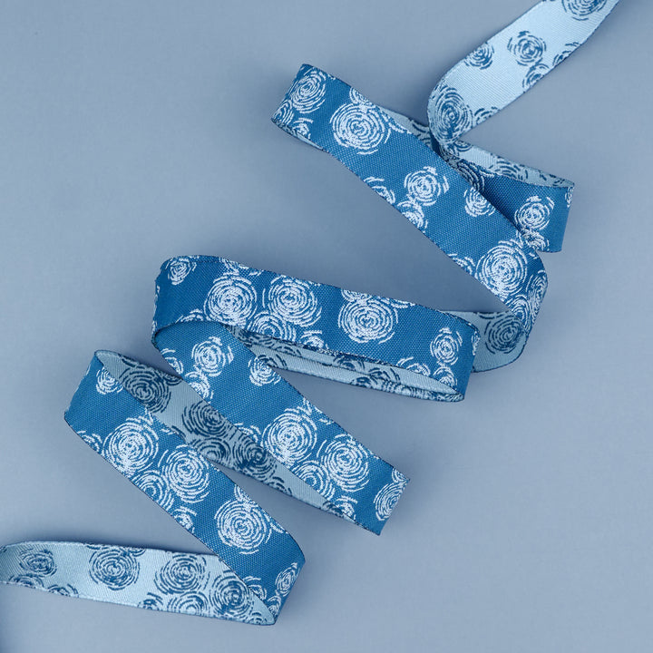 Sunset Cottage - Echoes on the Lake in Blue - 5/8" width - by Stephanie Organes - One Yard (Preorder)