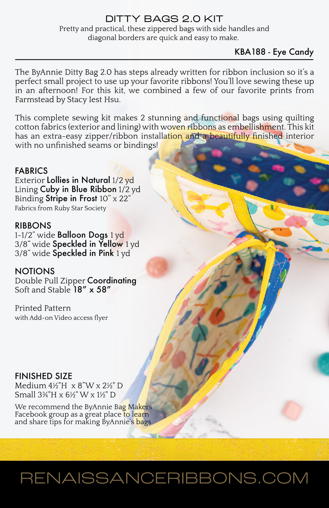 Sewing Kit - Ditty Bags 2.0 - Eye Candy BASE