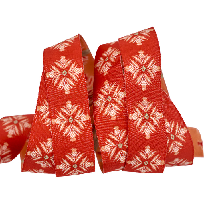 Spruce - Blooming Thistle in Red - 7/8" width - by Sharon Holland - One Yard