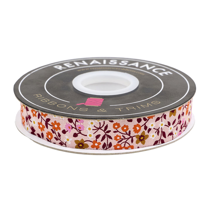 PREORDER - Strawberry - Clothesline Floral in Peach Cream - 7/8" width - by Kimberly Kight - One Yard