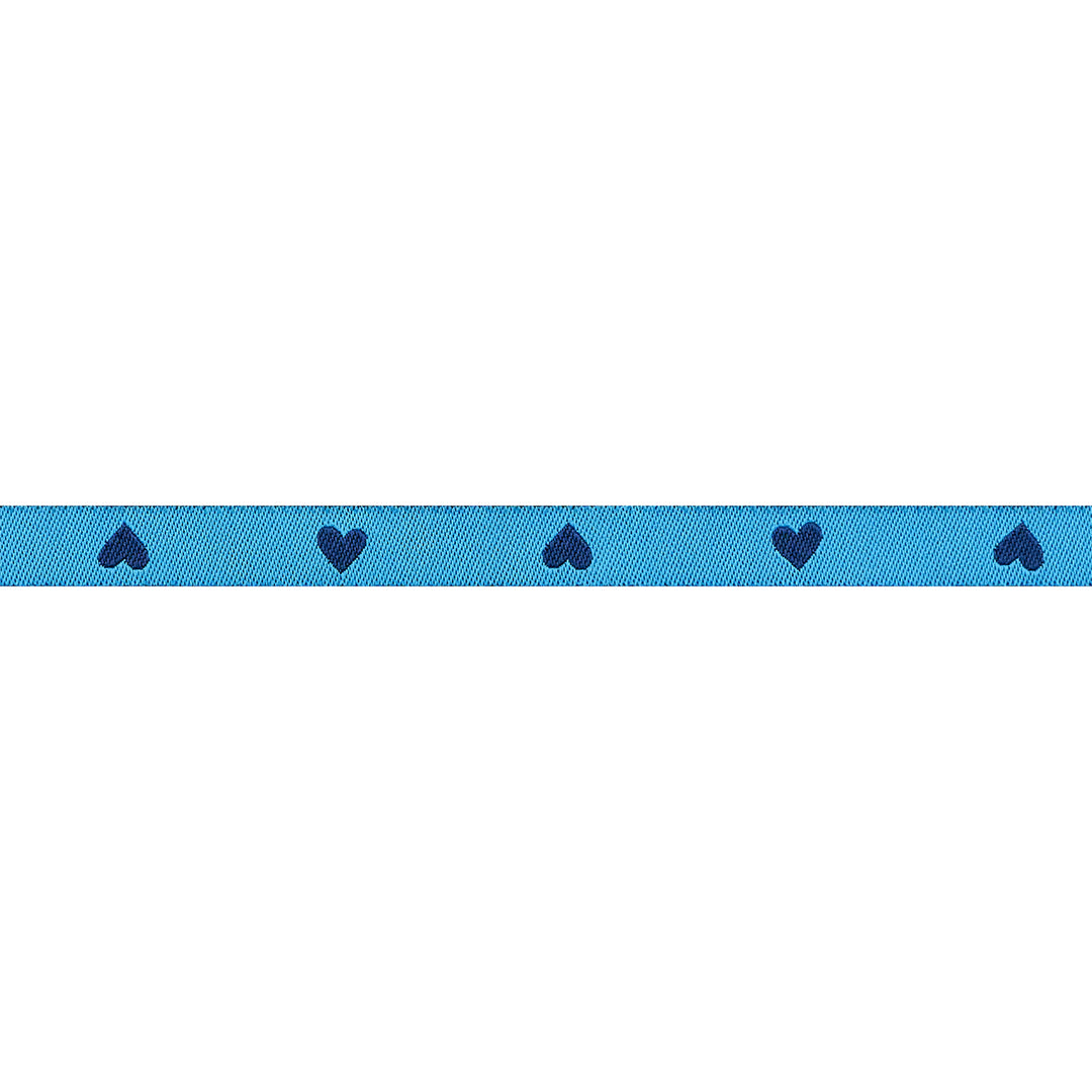 Hearts in Bright Blue - 3/8" width - Hearts and Sparks by Melody Miller - One Yard