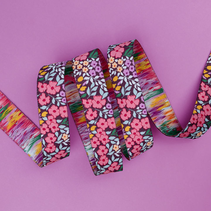 Sunset Cottage - Petalfield in Purple - 7/8" width - by Stephanie Organes - One Yard (Preorder)