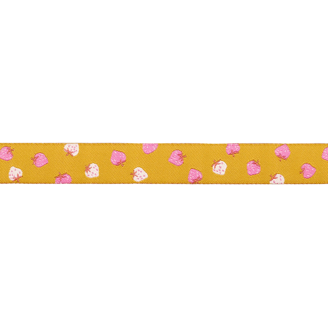 PREORDER - Strawberry - Strawberry Toss in Goldenrod - 5/8" width - by Kimberly Kight - One Yard