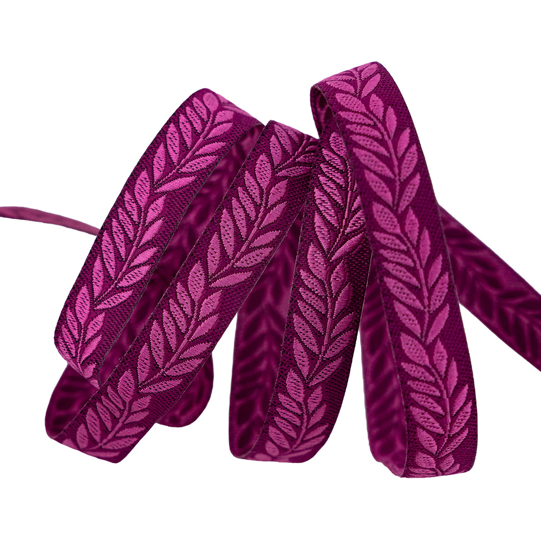 Foliage - Foliage in Plum - 3/8" width - by Sally Kelly - One Yard