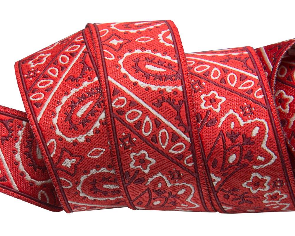 Bandana on Red- by Raphael Kerley - 7/8" -by the yard