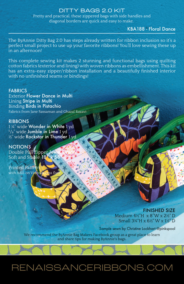 Sewing Kit - Ditty Bags 2.0 - Flower Dance