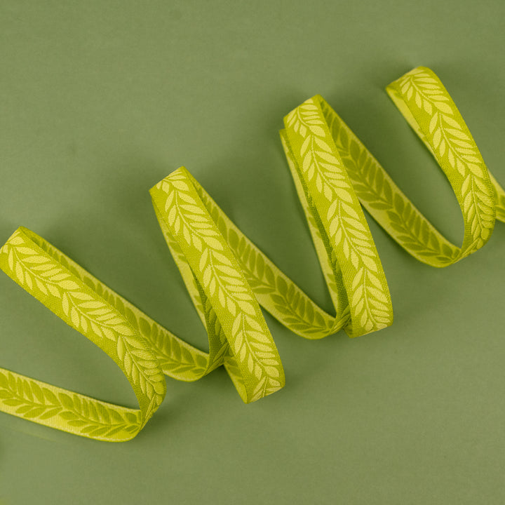 Foliage - Foliage in Citrus - 3/8" width - by Sally Kelly - One Yard