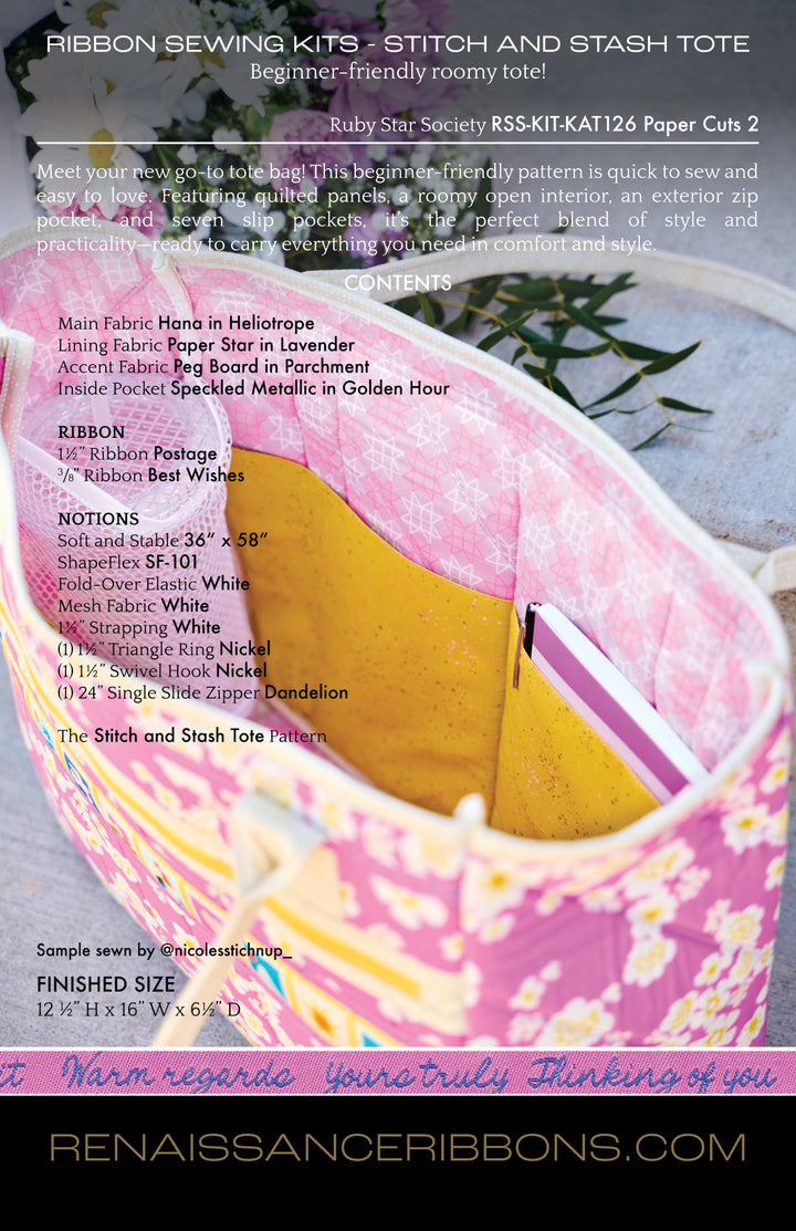 Sewing Kit - Stitch &amp; Stash Tote - Knot and Thread - Paper Cuts 2