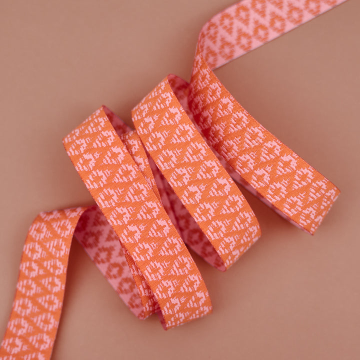 Paradise Garden - Mini Ikat in Saffron - 7/8" width - by Patty Basemi - One Yard
