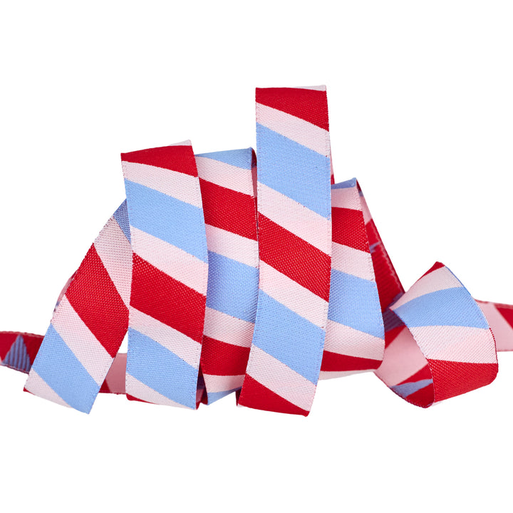 PREORDER - Funny Valentine - Postage Stripe - 5/8" width - by Lizzy House - One Yard