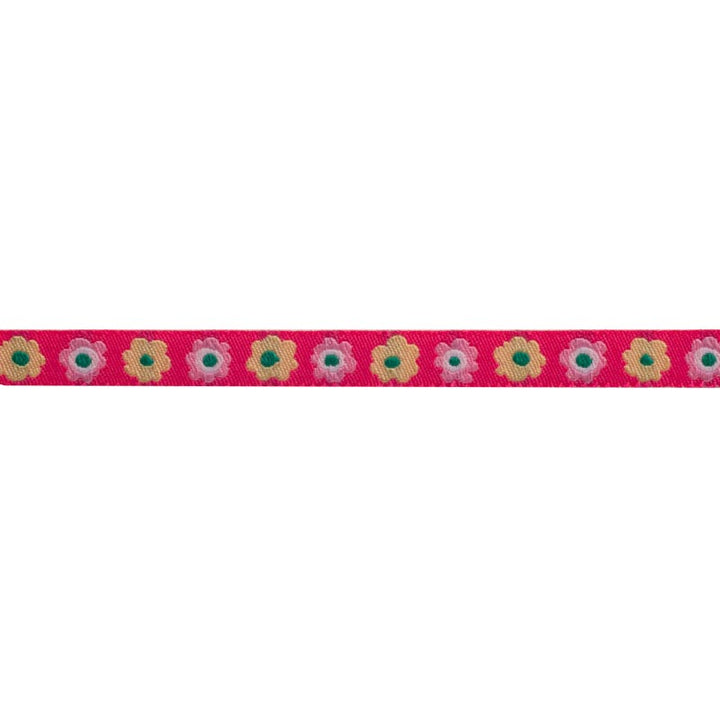 Narrow Pink Flowers row - 3/8" - Kaffe Fassett - by the yard
