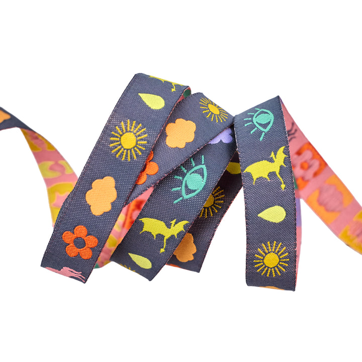 Legendary - Charmed in Charcoal - 5/8" width - by Tula Pink - One Yard (Preorder)