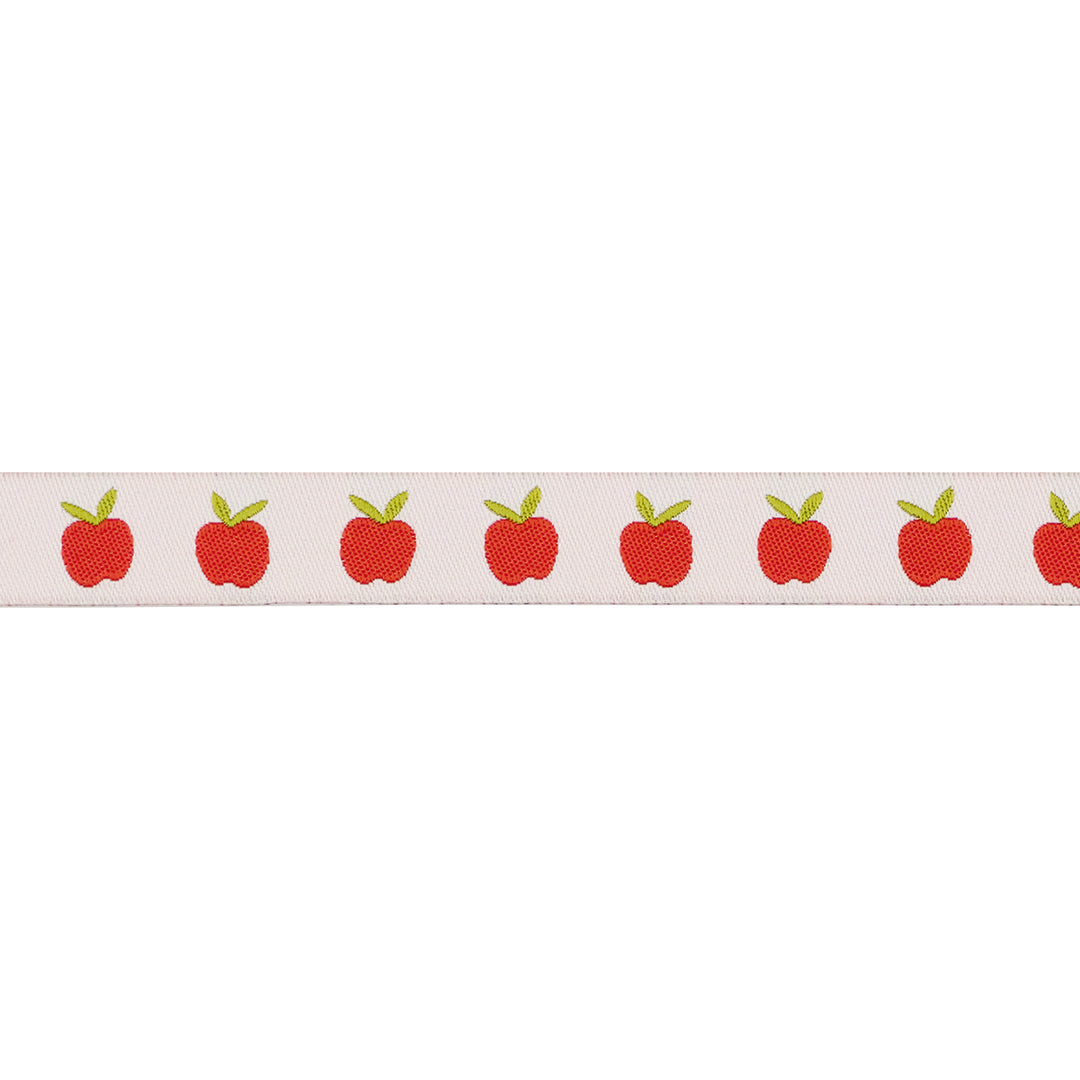 PREORDER - Catnap - Apples in Natural - 5/8" width - by Alexia Abegg - One Yard