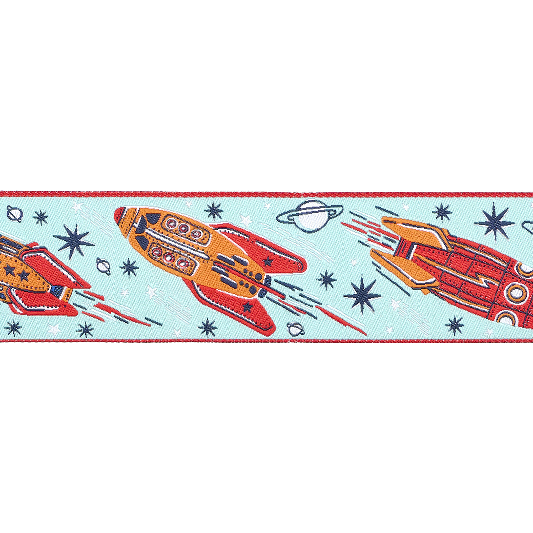 PREORDER - 3, 2, 1... Blastoff - Retro Rocket in Blue Nebula 1-1/2" - by Stacy Iest Hsu - One Yard