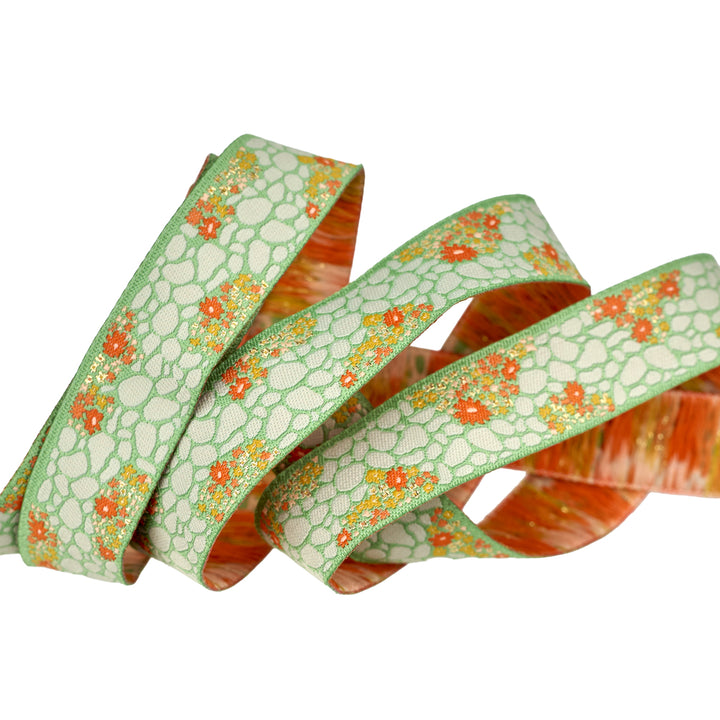 Poppy Night - Cobblestone Path - 7/8" wdith - by Renaissance Ribbons - One Yard