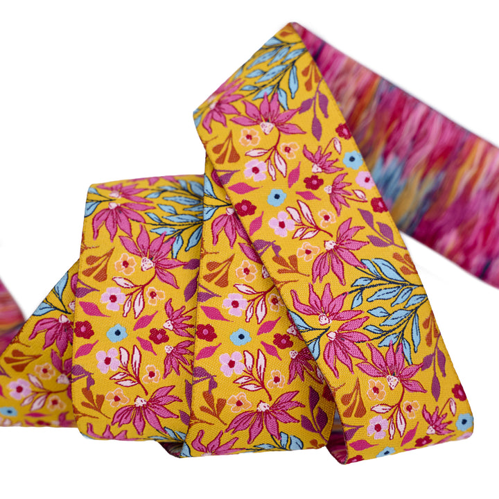Sunset Cottage - Sunset Meadow in Gold - 1-1/2" width - by Stephanie Organes - One Yard (Preorder)