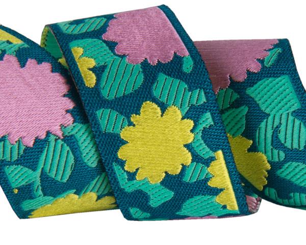 Pink & Yellow Simply Bold Floral  - 7/8" -by the yard