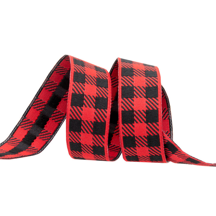 Gingham Red and Black-7/8"-by the yard