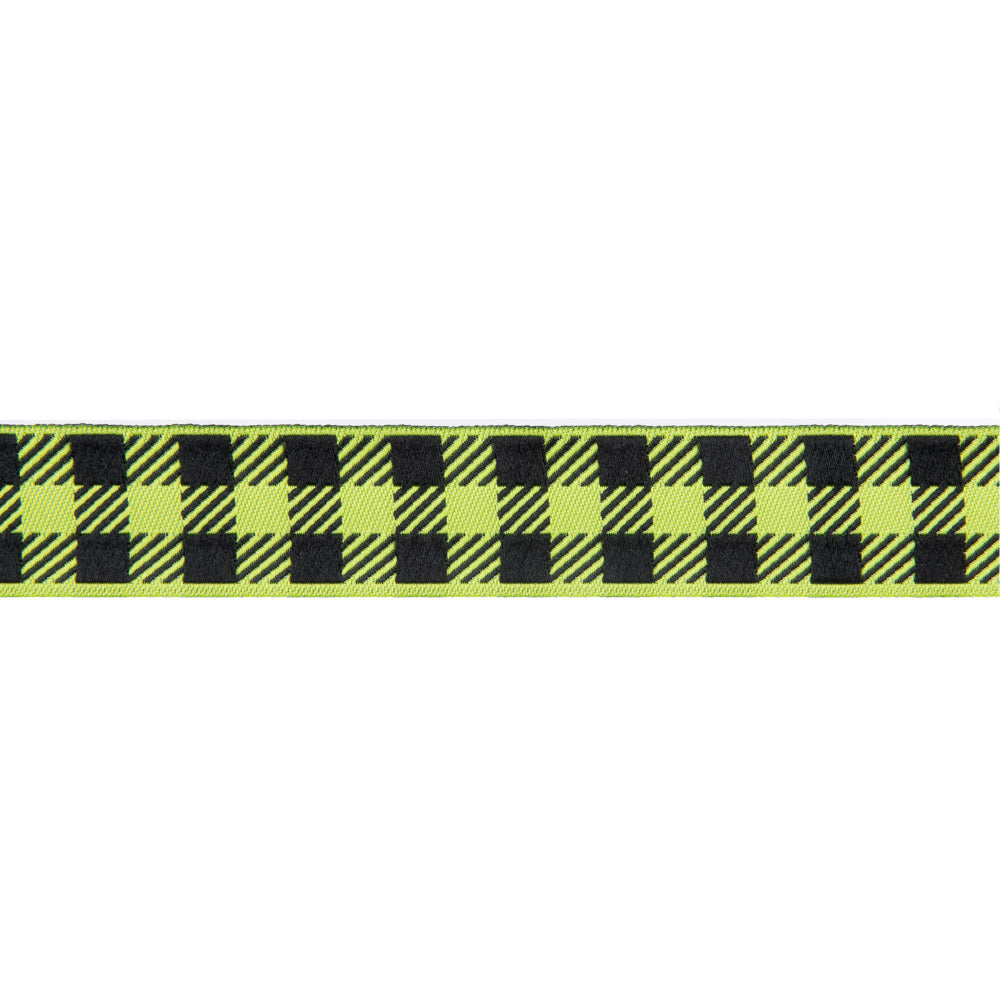 Gingham Apple Green and Black-7/8"-by the yard