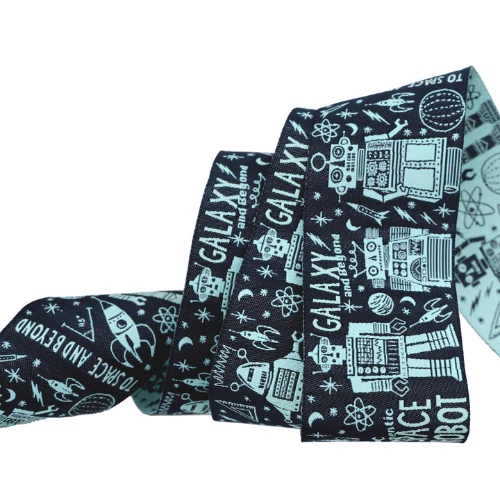 PREORDER - 3, 2, 1... Blastoff - Space Robot in Night Sky 2" - by Stacy Iest Hsu - One Yard