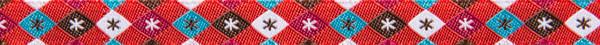 Argyle and Stars on Red - 3/8" width - by Jessica Jones - One Yard
