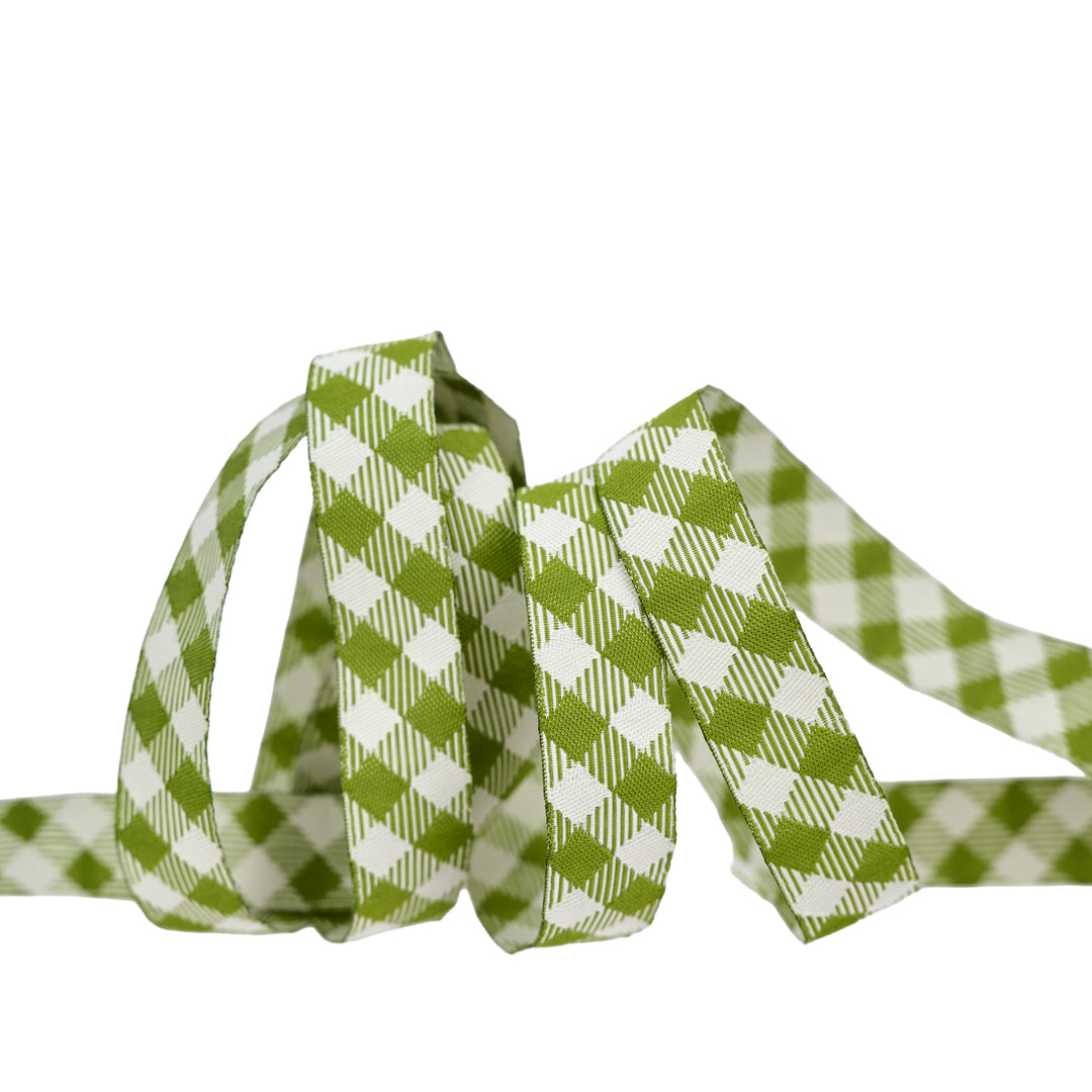 My Secret Garden - Garden Gingham in Leafy - 5/8" width - by Stacy Iest Hsu - One Yard