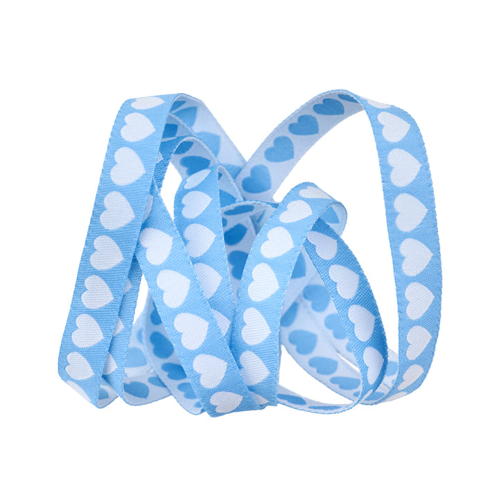 PREORDER - Funny Valentine - Tiny Hearts in Blue and White - 3/8" width - by Lizzy House - One Yard