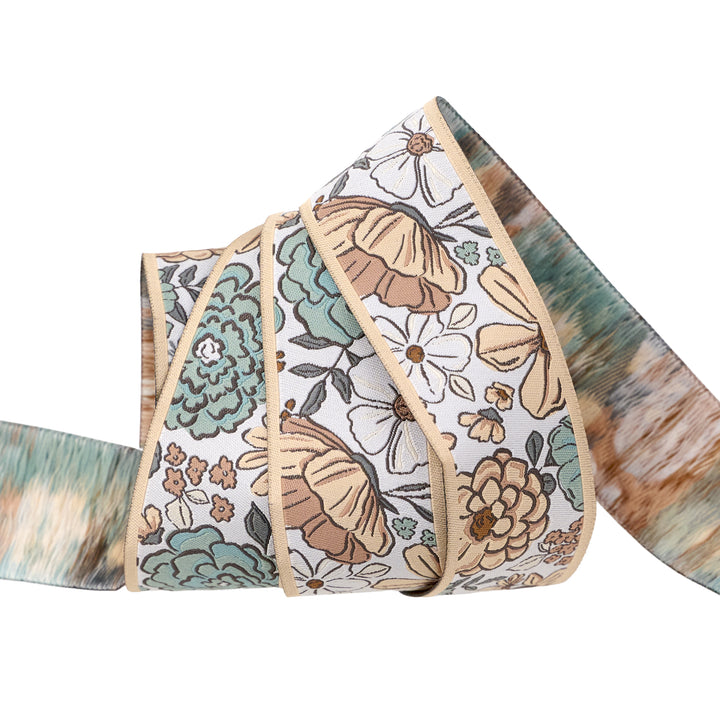 Montana Bloom - Floral in Light - 1-1/2" width - by Cate and Rainn - One Yard (Preorder)