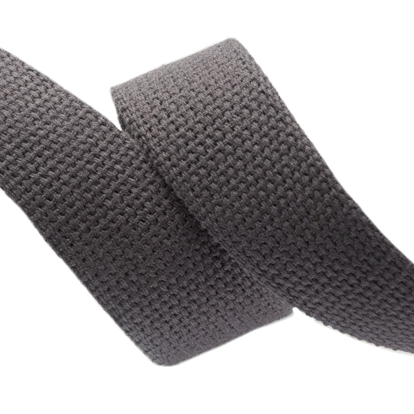 1.25" Charcoal Heavyweight Cotton Webbing