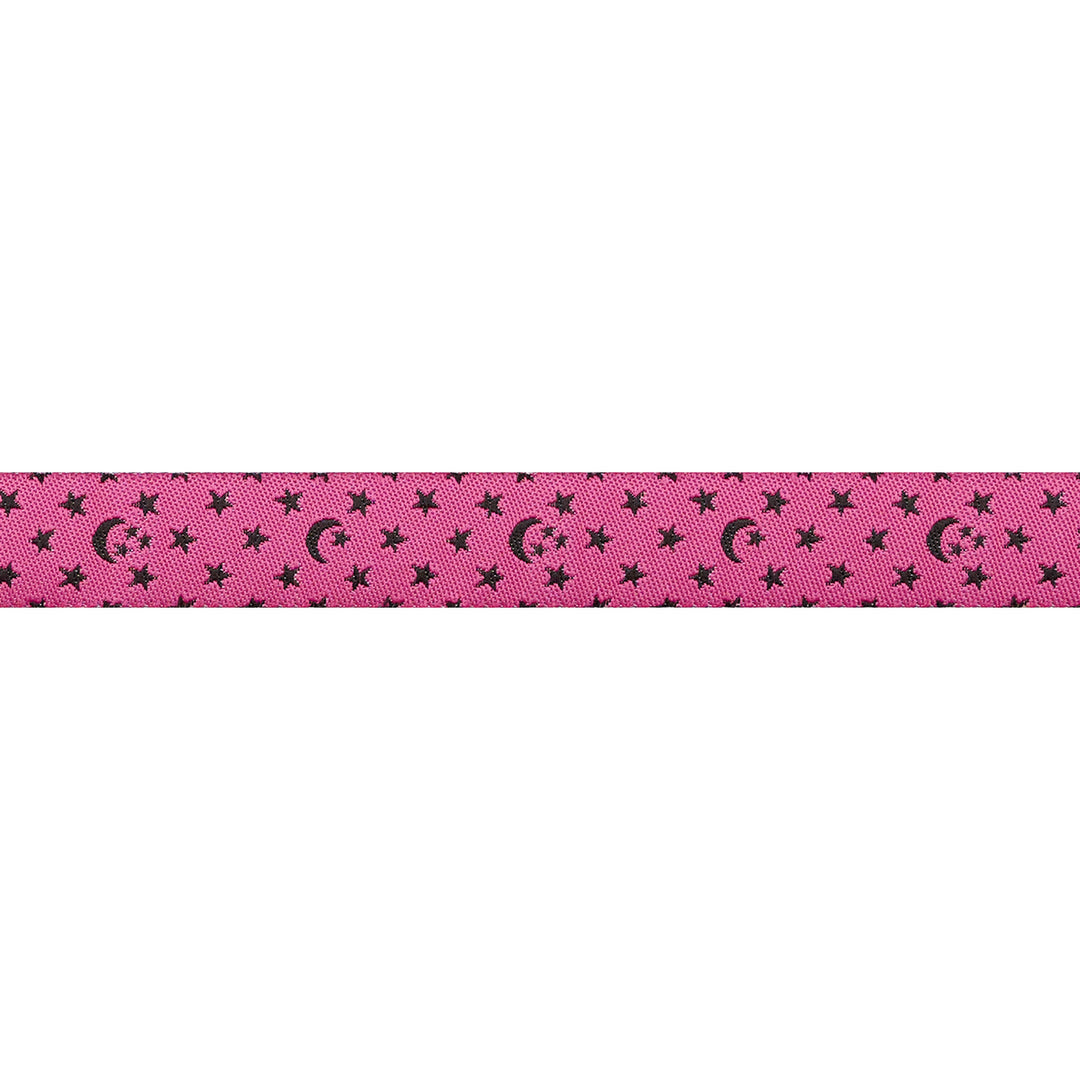 PREORDER - Ooh Lucky Lucky - Moon and Stars in Hot Pink - 5/8" width - by Alexia Abegg - One Yard