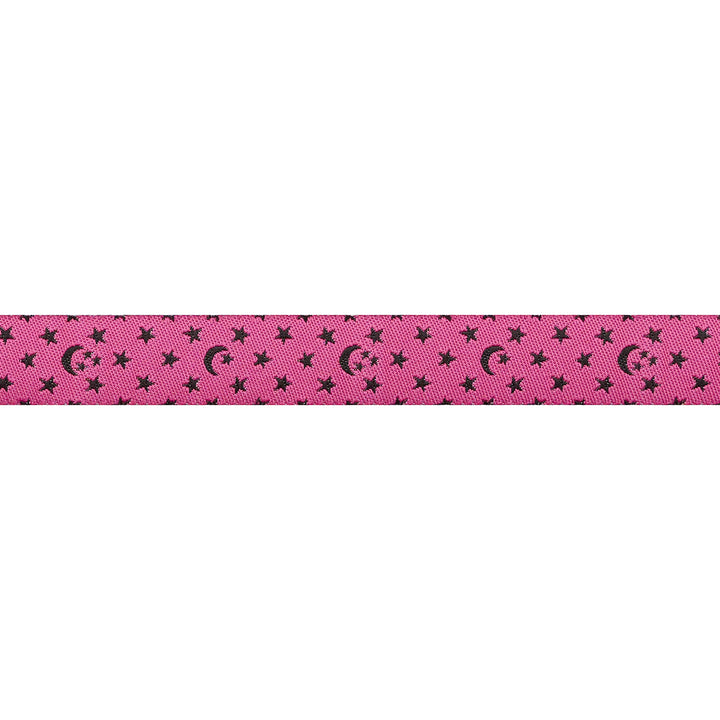 PREORDER - Ooh Lucky Lucky - Moon and Stars in Hot Pink - 5/8" width - by Alexia Abegg - One Yard