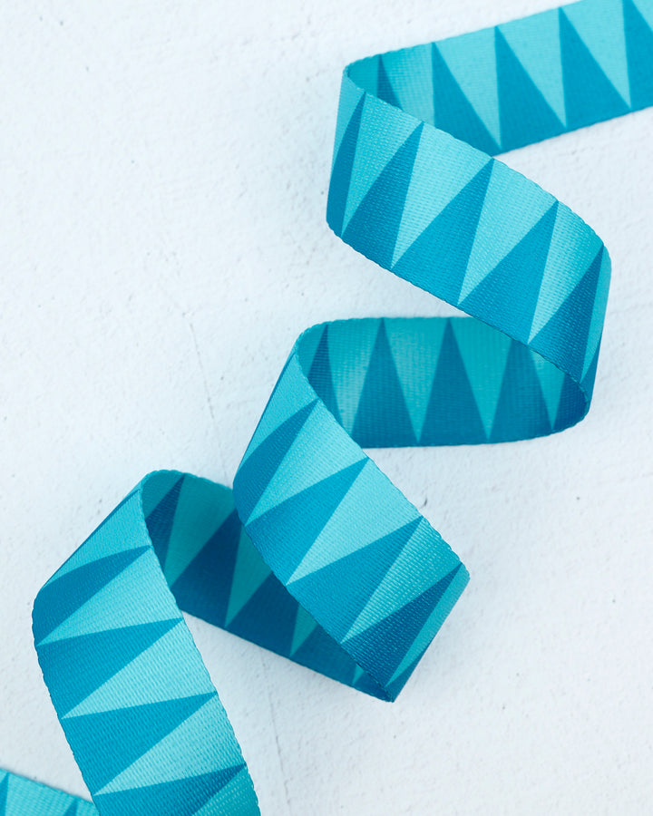 Sawtooth Webbing in Aquamarine - 1-1/2" width - by Renaissance Ribbons