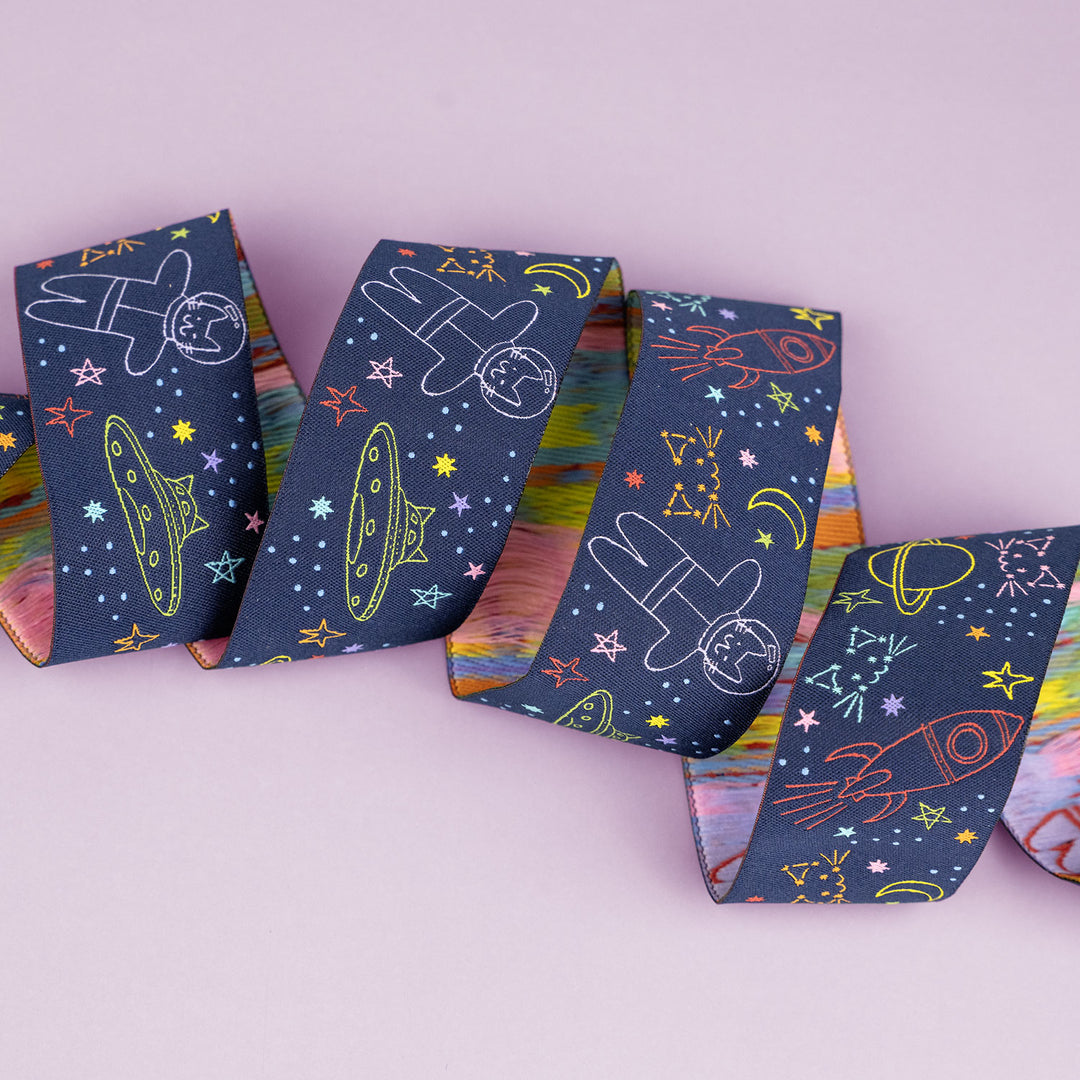 Meowter Space - Meowter Space - 1-1/2" width - by Pammie Jane - One Yard