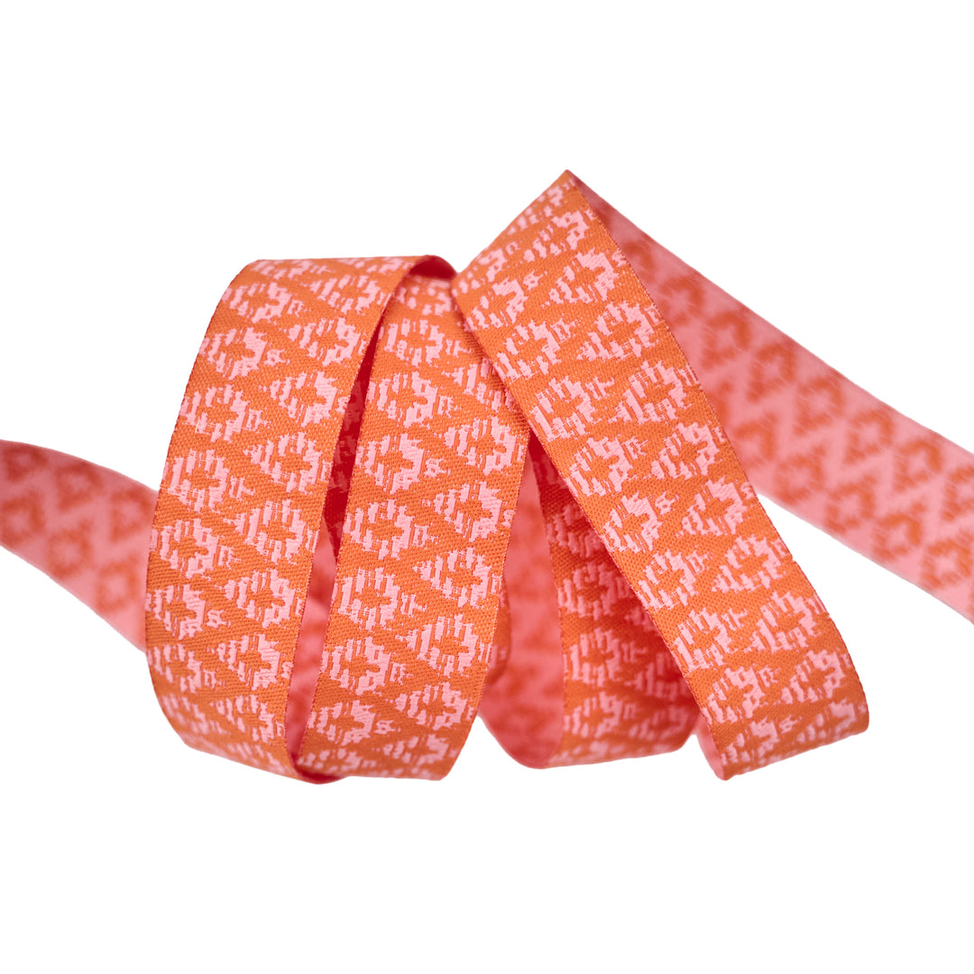 Paradise Garden - Mini Ikat in Saffron - 7/8" width - by Patty Basemi - One Yard