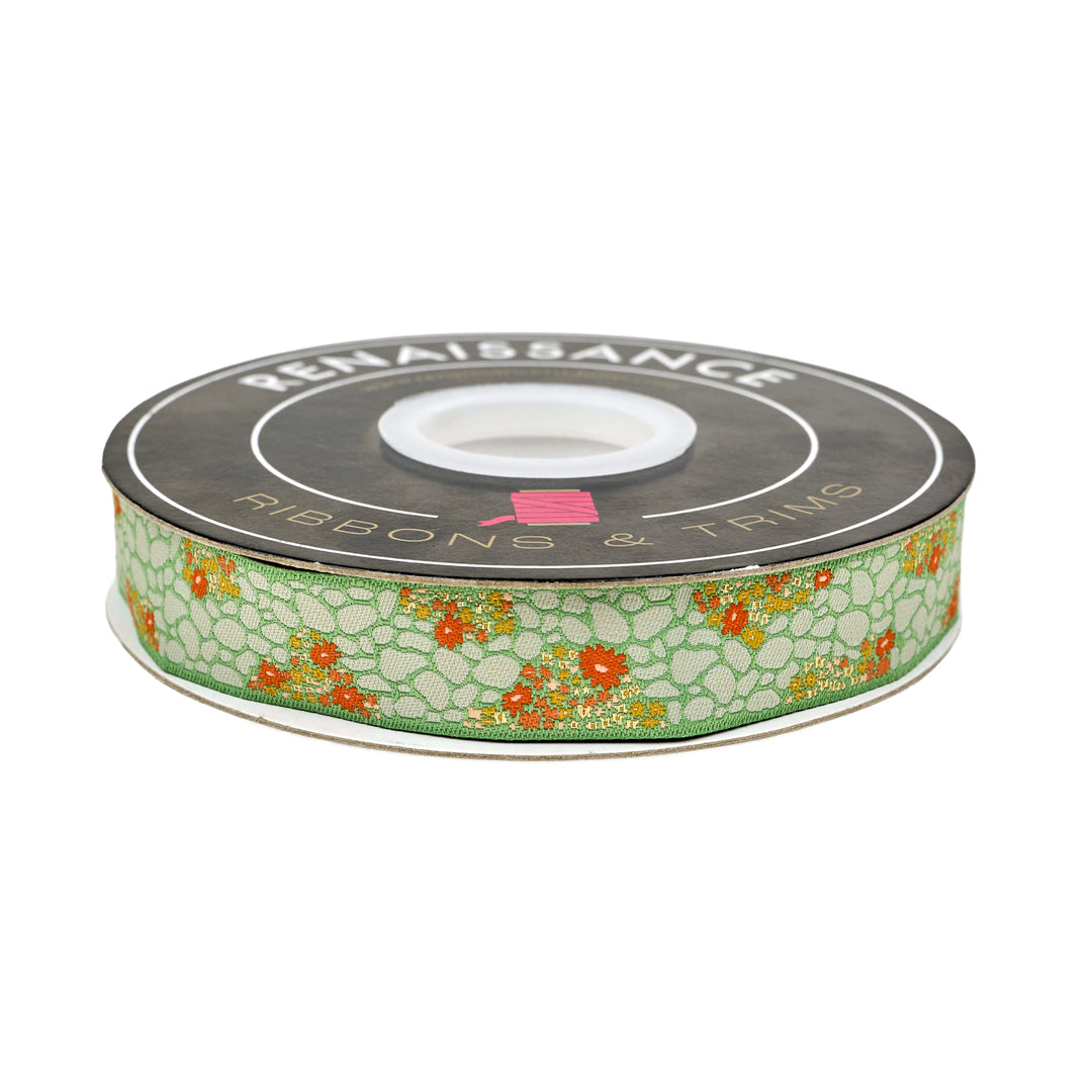Poppy Night - Cobblestone Path - 7/8" wdith - by Renaissance Ribbons - One Yard