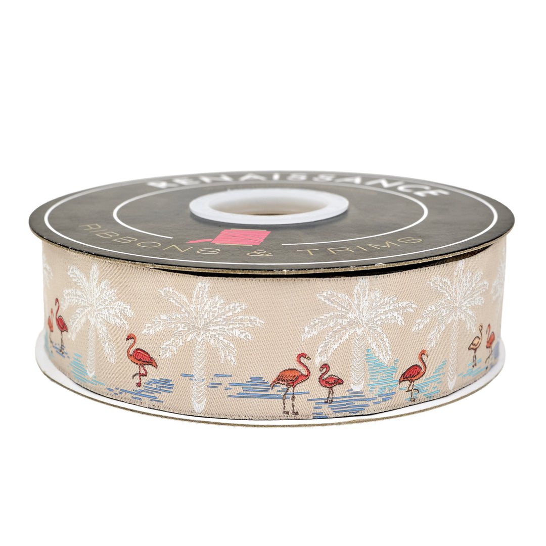 Gulf Breeze - Flamingo Paradise - 1-1/2" width - by Becca Plymale - One Yard