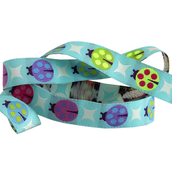 Painted Ladies on Aqua 5/8"-Glimmer Tula Pink Tiny Beasts-by the yard