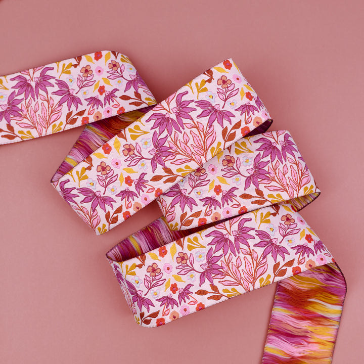 Sunset Cottage - Sunset Meadow in Pink - 1-1/2" width - by Stephanie Organes - One Yard (Preorder)
