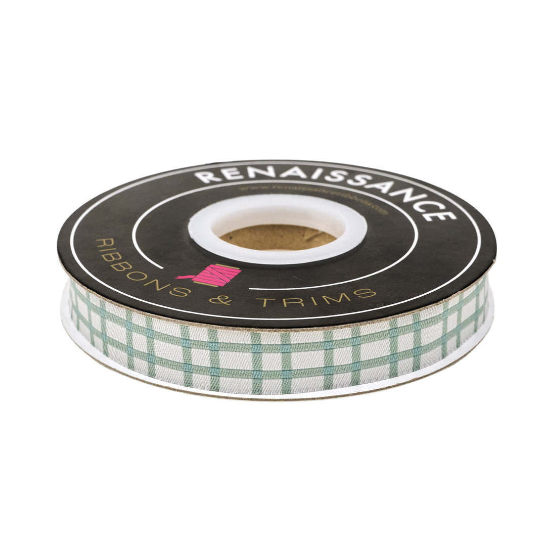Montana Bloom - Blue Plaid - 5/8" width - by Cate and Rainn - One Yard (Preorder)